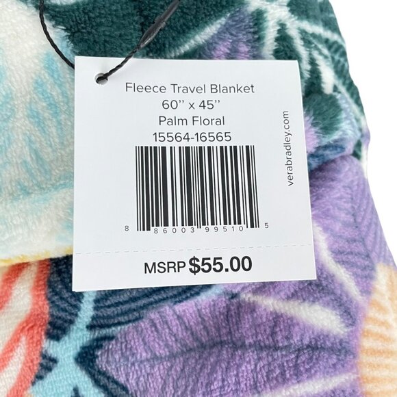 Vera Bradley Palm Floral Plush Throw Blanket - Picture 5 of 8